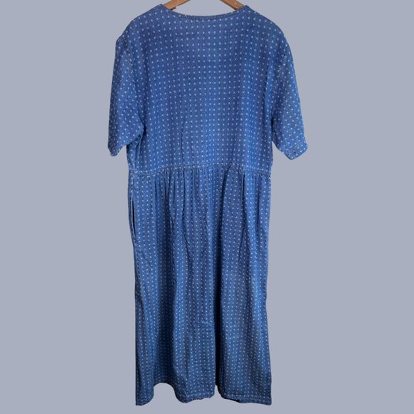 Vintage 80s Mizz Lizz Button Front Denim Shirt Dress - Picture 7 of 12